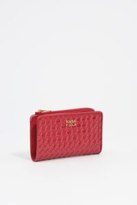Cherry plaited compact purse