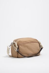 Medium camel crossbody pocket bag