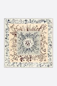 Білий шарф із ботанічними ілюстраціями