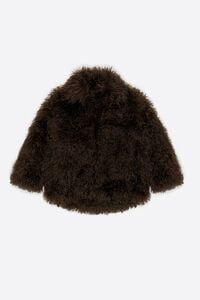 Вкорочена темно-коричнева шуба