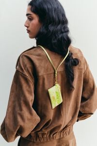 Pastel green Bimba logos coin purse/card holder