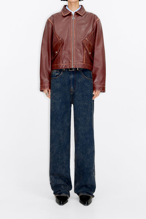 DROMe short real leather jkt BACKLASH（Brown short leather jacket）