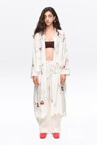 Collage Animal Chain midi shirt dress