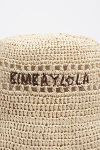 Natural paper raffia hat with cord