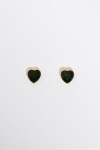 Pendientes coraz&oacute;n cristal azul