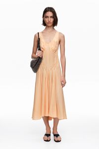 Vestit esquena creuada e seda taronja