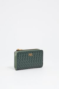 Dark green plaited compact purse