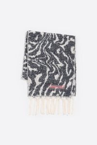 Bufanda cepillada jacquard natural