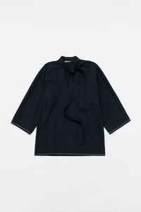 Camisa lazo algod&oacute;n negra