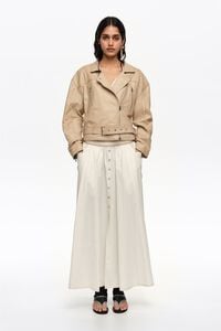 Ivory A-line skirt with buttons