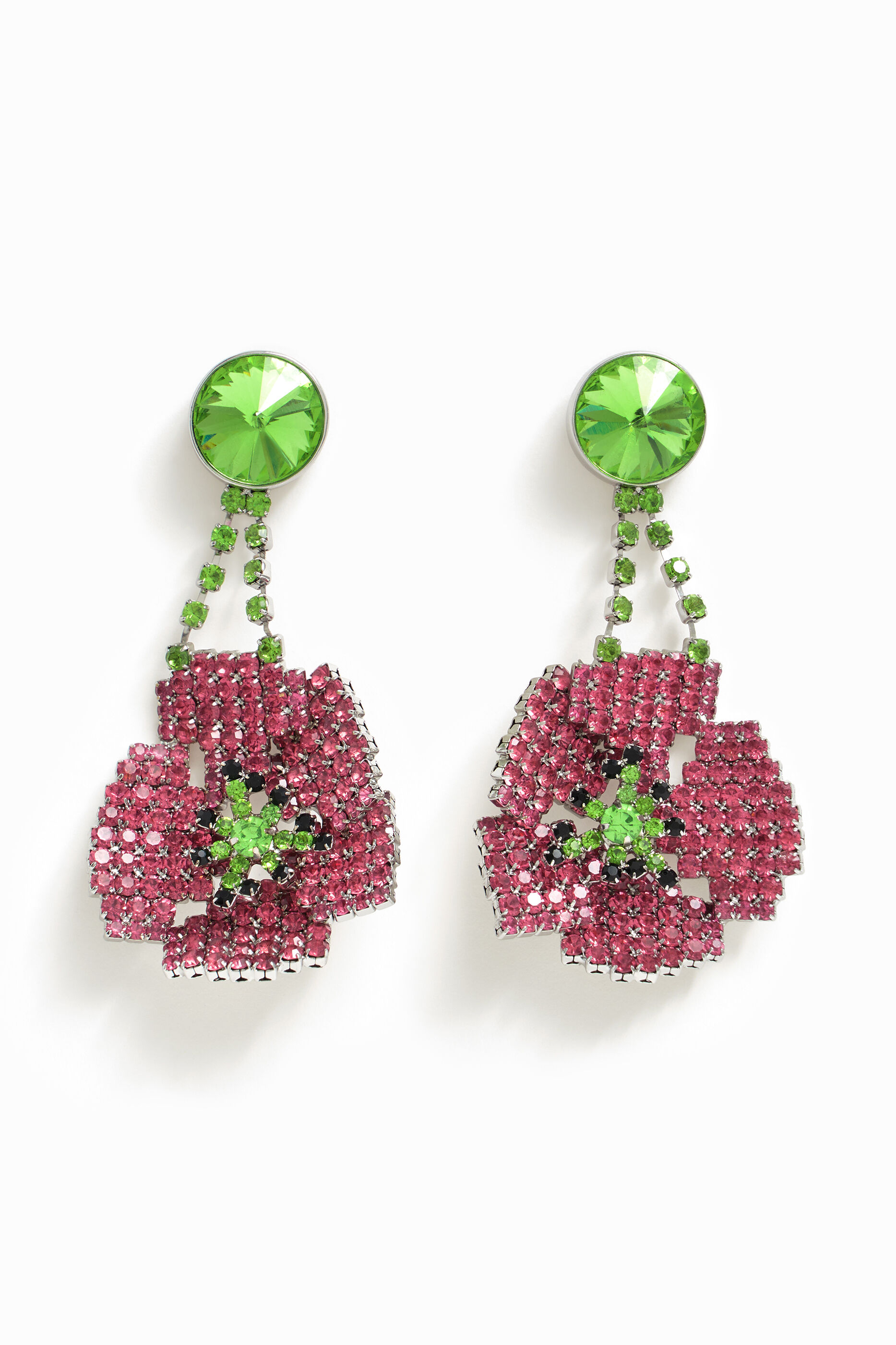 Pendientes cristales flor