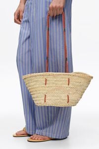 Medium natural palm basket bag