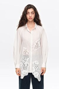 Camisa oversize encajes marfil