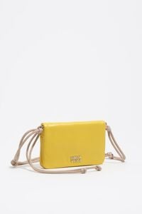Cartera solapa peque&ntilde;a piel amarillo
