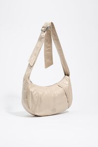 Medium shiny greige Moon bag