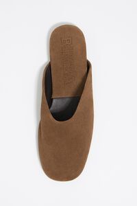 Brown suede leather mule