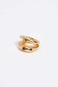 Topaz crystals textured ring