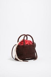 Red nylon scarf Pouch bag