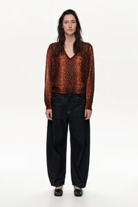Jersey escote V Snake caramelo