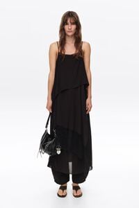 Black flowing dress with layers