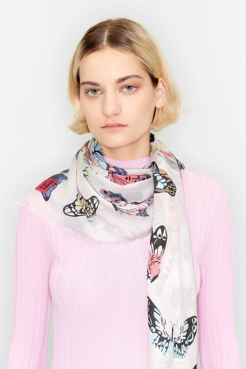 Beige BUTTERFLY scarf - Scarves - Boutique KEVA