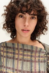 Khaki Tartan Pleated Ruched Dress