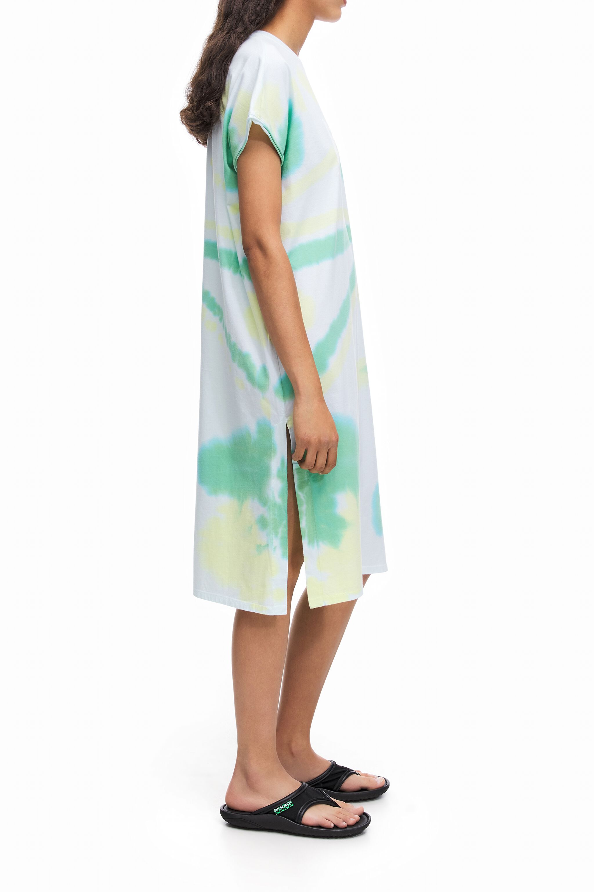 Two-tone tie-dye T-shirt dress
