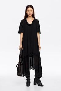 Washed black A-line 2 in 1 dress