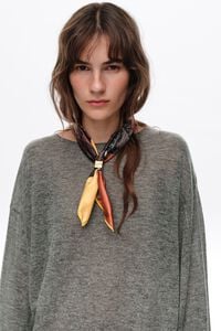 Yellow geometric snakeskin design patchwork scarf charm