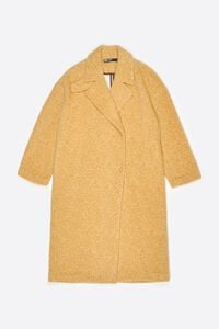 Yellow fur tailored coat