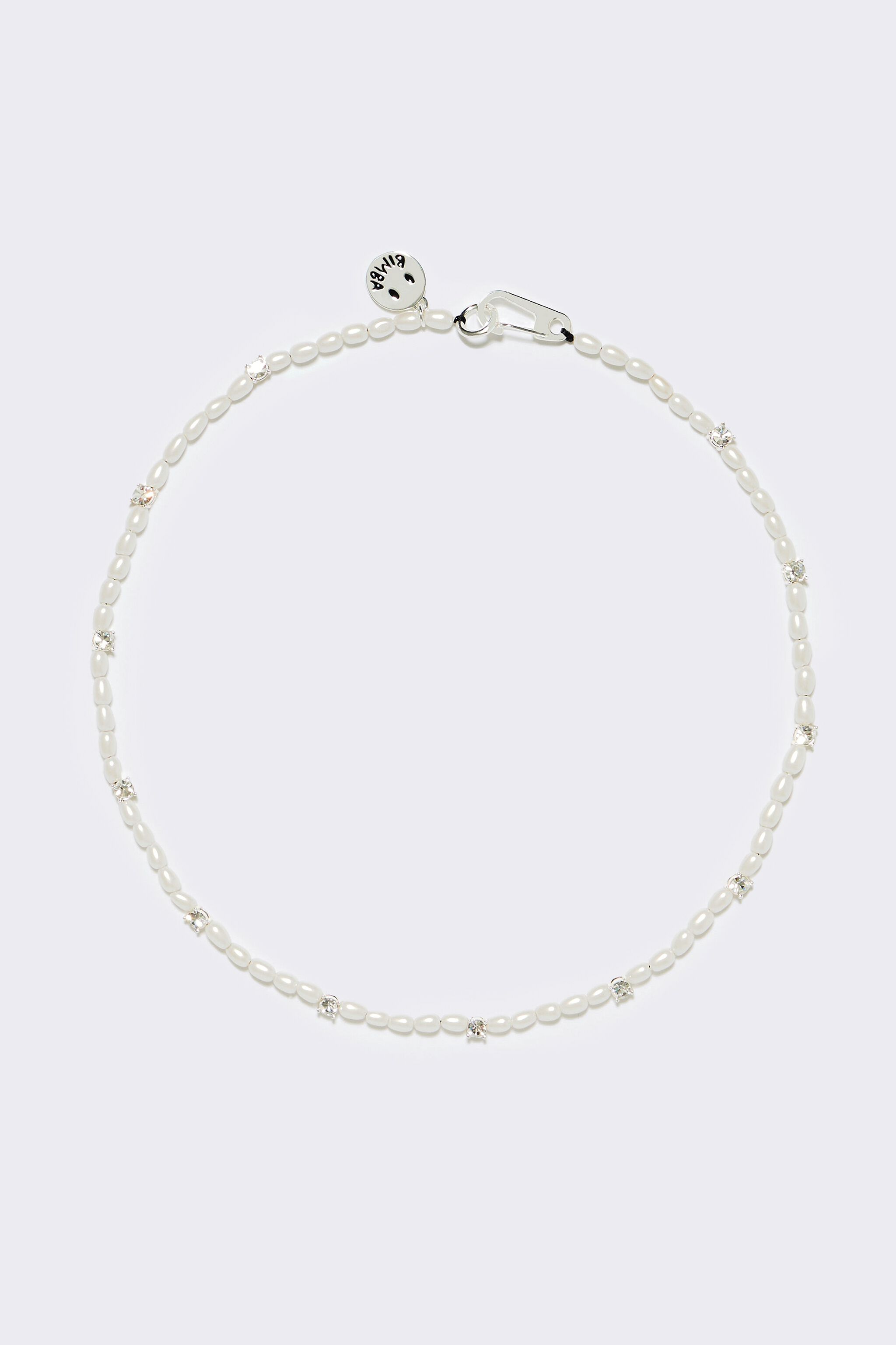 Short crystal pearl necklace