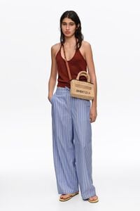 Natural raffia plaited mini bag