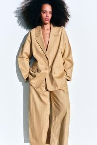 Chaqueta sastre recta rayas ocre
