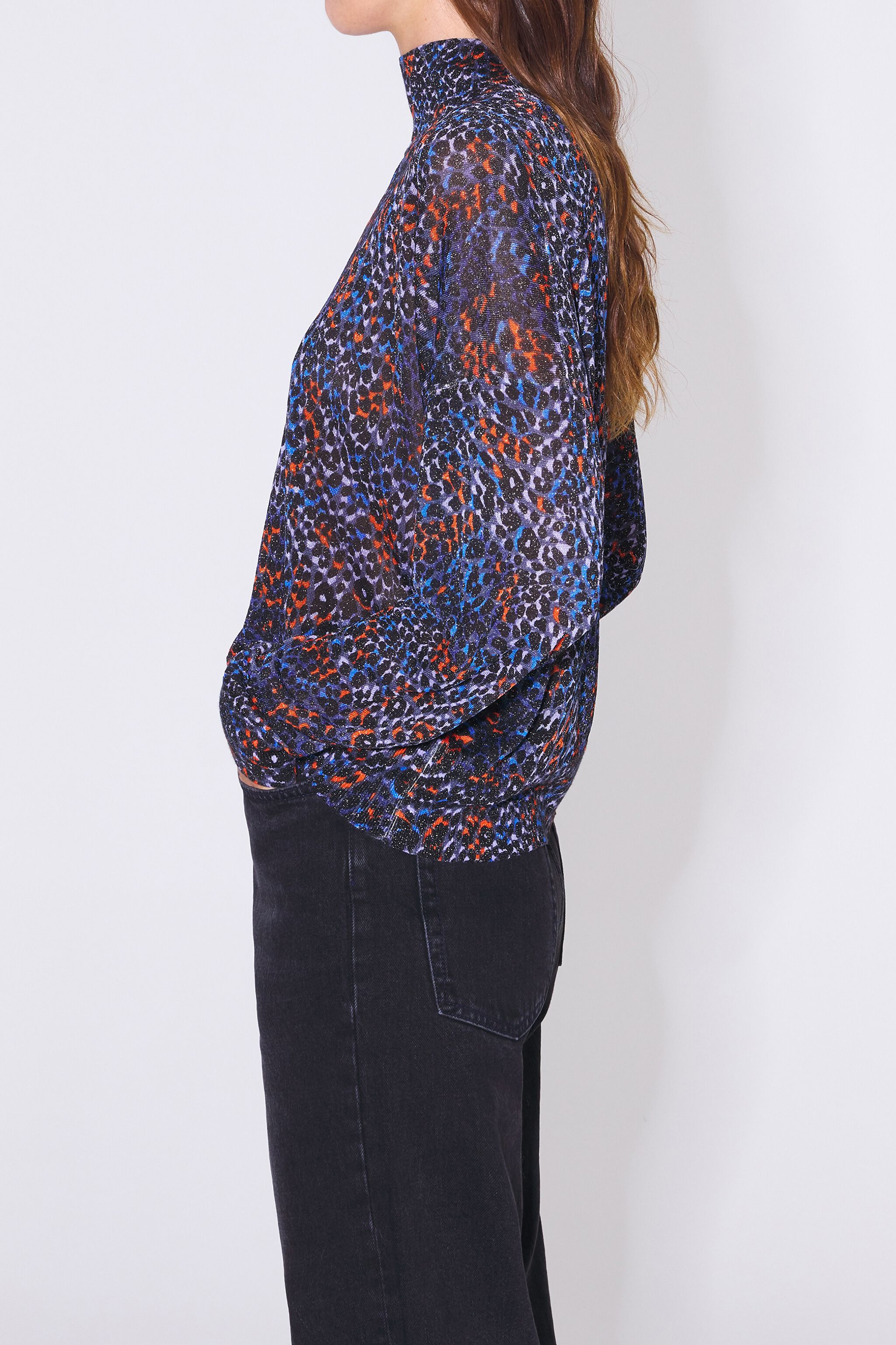 Blue Leopard print sweater