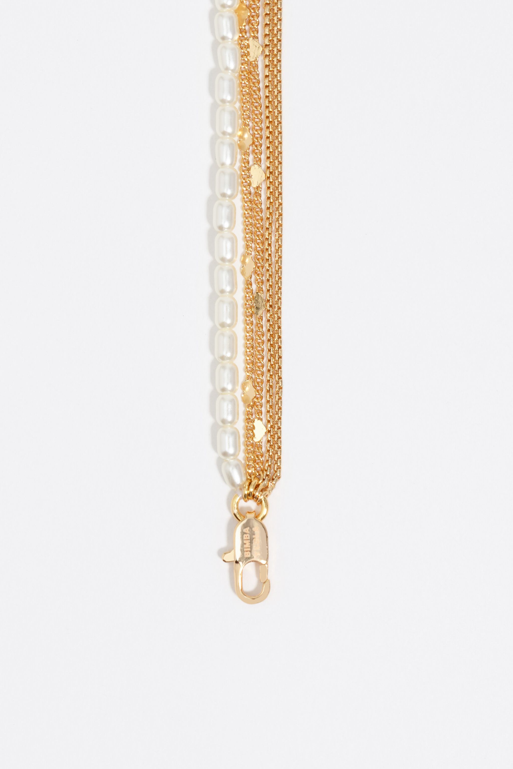 Gold logo multi-chain necklace