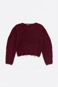 Trui alpaca naden bordeauxrood