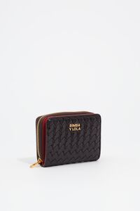 Eggplant plaited flap purse