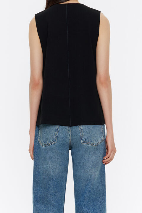 Top línea A punto roma negro Top línea A punto roma negro