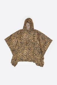 Leopard nylon rain poncho