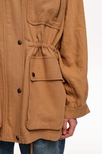 Camel linen jacket with adjustable waist