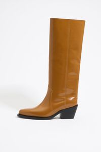 Camel leather cowboy boot