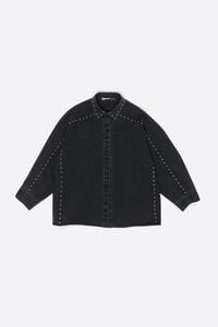 Black studded denim shirt