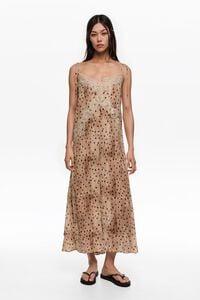 Watercolor Dots lace pleated dress