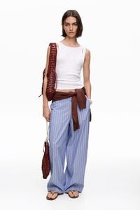 Blue striped cotton jogger trousers