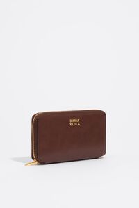 Medium dark tan leather wallet