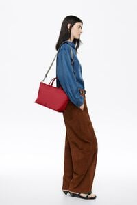 Маленька нейлонова темно-червона сумка-шопер