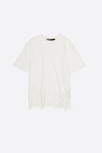 Oversize ivory lace T-shirt