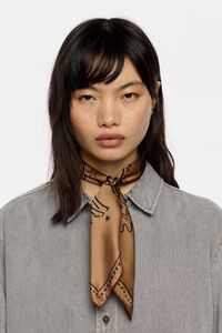 Brown esoteric scarf bag charm