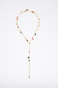 Collar piedras y caracolas dorado envejecido