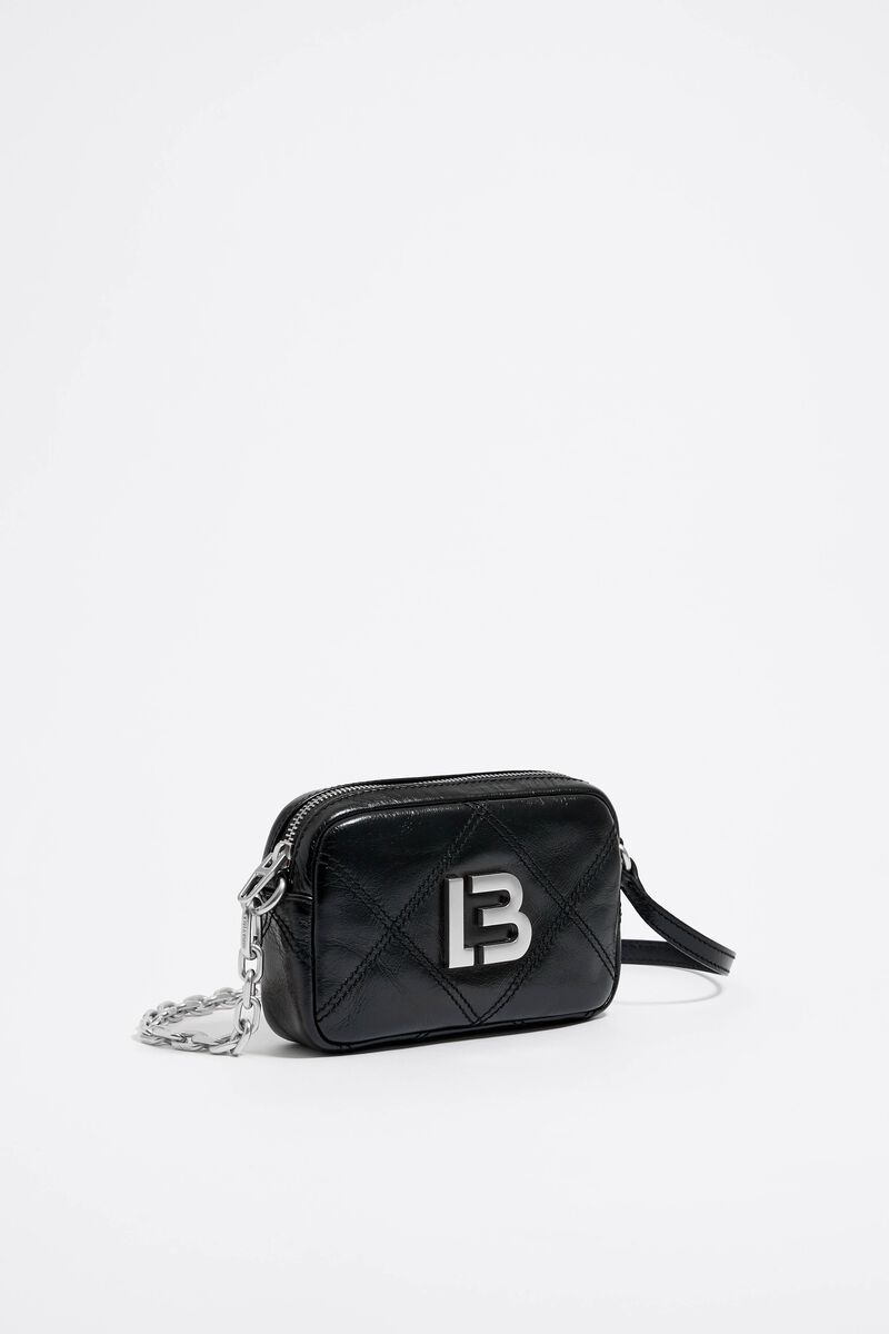 Bimba Y Lola M Black Leather Trapezium Bag